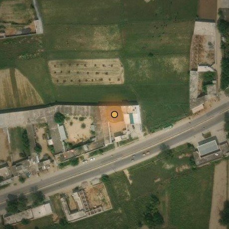 Satellite view of Bayniyaz Tobacco Company's facility on Swabi–Jahangira Road, Chota Lahor