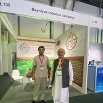 Bayniyaz Tobacco representatives at the company's stand, L135, at World Tobacco Asia, Surabaya, Indonesia