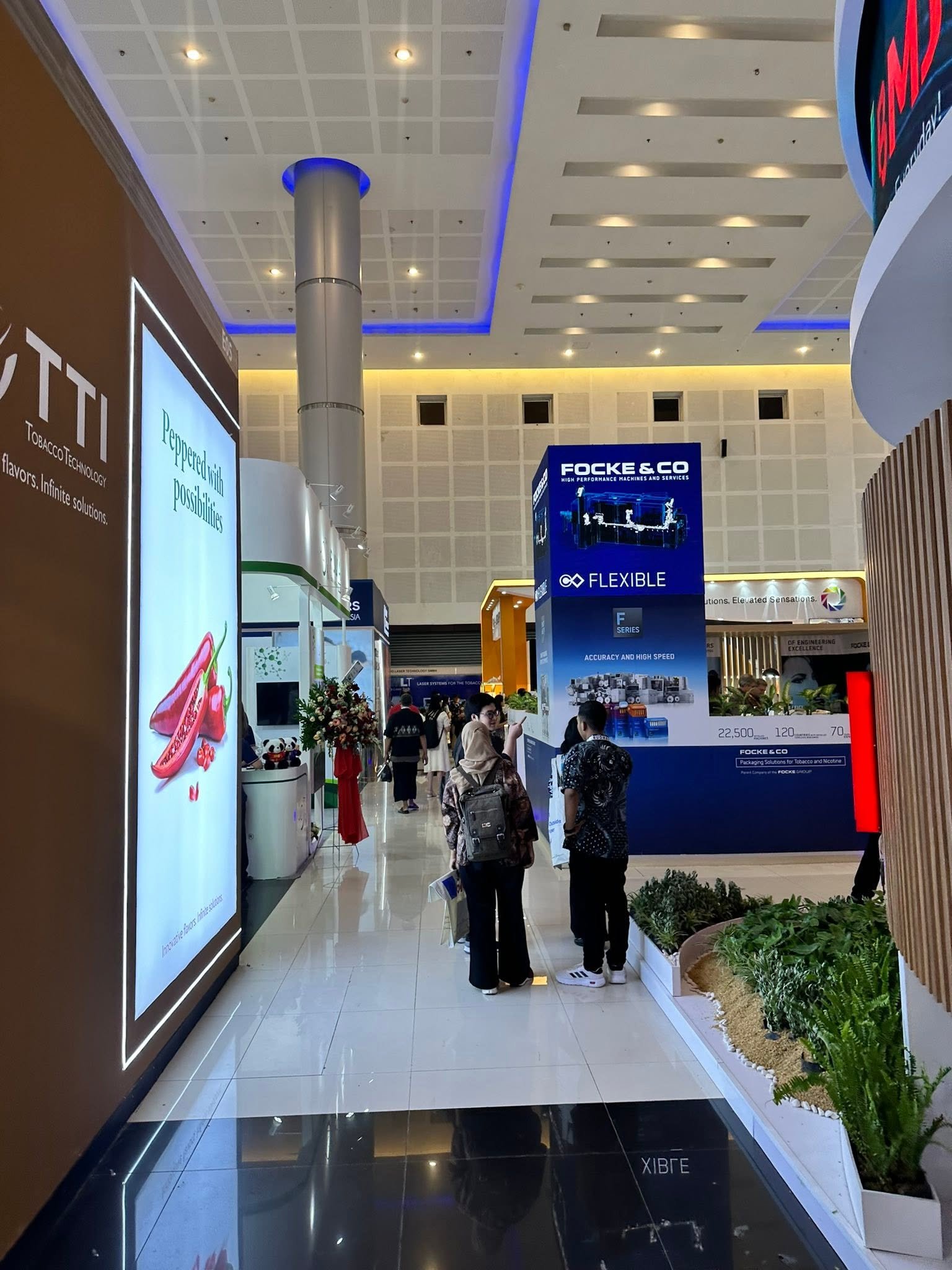 Exhibitor displays on the World Tobacco Middle East show floor